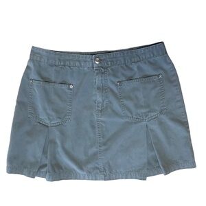 Vintage Y2K Route 66 Size 12 Army Green Utility Khaki Cotton Pleated Mini Skirt